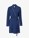Eberjey Gisele Tie-belt Stretch-woven Jersey Robe In Blue