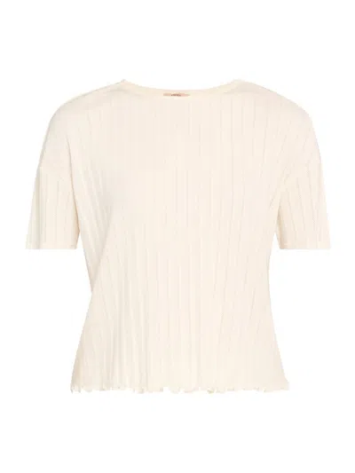 Eberjey Women's Pointelle-knit Short-sleeve T-shirt In White