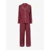 Eberjey Womens Bordeaux/ivory Gisele Stretch-modal Pyjamas&nbsp; Xs In Red