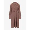 Eberjey Womens Deep Taupe Oversized-fit Waffle-texture Bouclé Robe In Brown