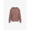 Eberjey Womens Deep Taupe Relaxed-fit Bouclé Hoody In Burgundy
