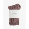 Eberjey Womens Deep Taupe Slouchy Cable-knit Socks In Purple