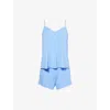 Eberjey Womens Cornflower Blue/white Frida Cami And Short Modal-jersey Pyjama Set Xl In Blue