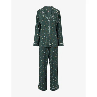EBERJEY WOMENS EBERJEY GISELE PRINTED STRETCH-WOVEN PYJAMA SET