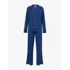 Eberjey Womens Navy Gisele Ribbed Stretch-woven Pyjama Set In Blue