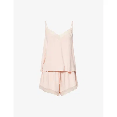 EBERJEY WOMENS TEA ROSE KARI CAMI AND SHORT MODAL-JERSEY PYJAMA SET XS