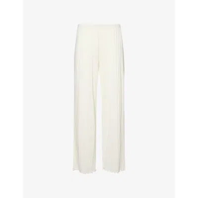 Eberjey Womens  Pointelle Straight-leg Mid-rise Cotton-blend Pyjama Bottoms In Ivory