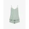 Eberjey Womens  Frida Whip-stitch Modal-jersey Pyjama Set In Eucalyptus/ivory