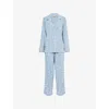 Eberjey Womens  Gisele Floral-pattern Stretch-jersey Pyjama Set In Faded Denim/ivory