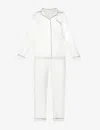 Eberjey Womens Gisele Jersey Pyjama Set Ivory Navy Xl In White