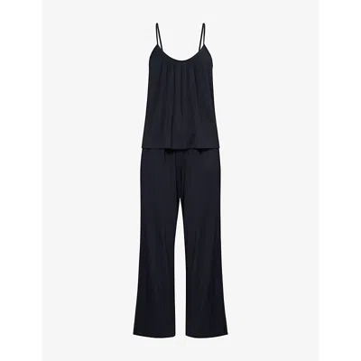 EBERJEY WOMENS BLACK GISELE RELAXED MODAL-JERSEY PYJAMA SET XL
