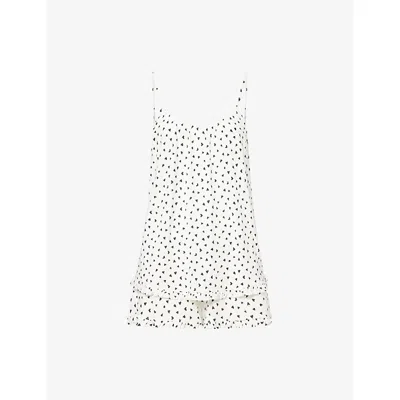 Eberjey Womens Heart To Heart Black Gisele Heart-print Short Modal-jersey Pyjama Set Xs In White