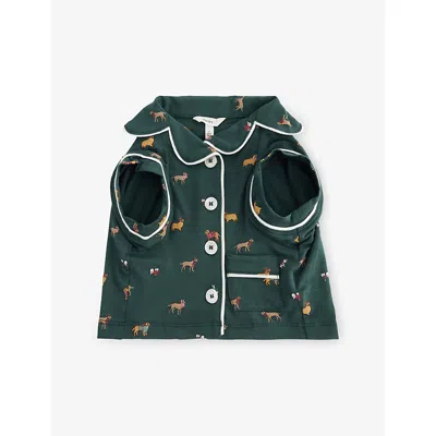 Eberjey Womens Holiday Dogs Pine/ivory Pet Modal-jersey Pyjamas In Green