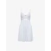 Eberjey Womens Marry Me Mademoiselle Stretch-jersey And Lace Chemise Ice Blue Xl In Ice Blue