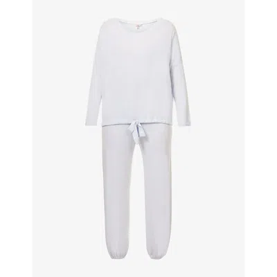 Eberjey Womens  Gisele Slouchy Relaxed-fit Stretch-jersey Pyjamas In Ice Blue/ice Blue