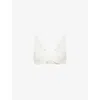 Eberjey Womens Ivory Plunge-neckline Embroidered Lace Bralette
