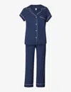 Eberjey Womens Navy Ivory Gisele Stretch-jersey Pyjama Set In Blue