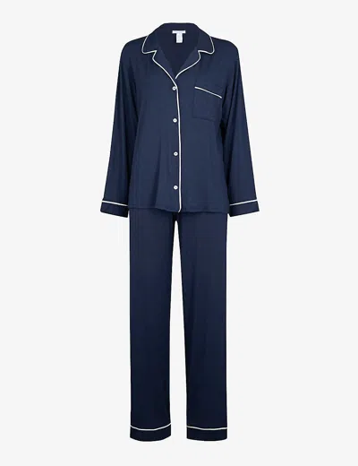 Eberjey Gisele Stretch-jersey Pyjama Set In Blue