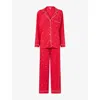 Eberjey Womens Nutcrack Holly Red/ivory Gisele Printed Stretch-woven Pyjama Set In Red
