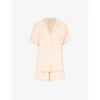 Eberjey Gisele Piped-trim In Peach Parfait/ivory