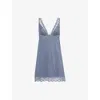 Eberjey Georgina Lace Accent Chemise In Peppercorn
