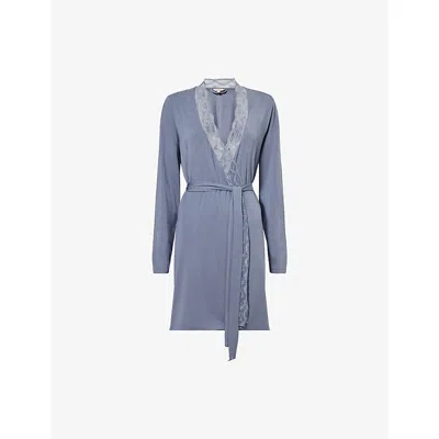 Eberjey Womens Peppercorn Georgina Stretch-jersey Robe