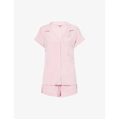 Eberjey Womens Pink Nectar/ivory Gisele Short Stretch-jersey Pyjama Set