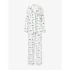 Eberjey Womens Ski Chalet Ivory/pine Gisele Printed Stretch-woven Pyjama Set In White