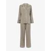 Eberjey Womens Gisele Long-sleeve Modal-jersey Pyjama Set Smokey Olive/ivory In Gray