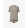 Eberjey Womens Gisele Short-sleeve Modal-jersey Pyjama Set Smokey Olive/ivory In Gray