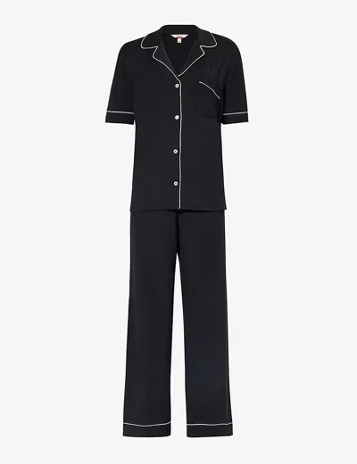 Eberjey Gisele Pj Set In Graphite & Sorbet Pink