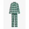 Eberjey Flannel Long Pj Set Tartan Plaid Forest Green In Tartan Plaid F/green