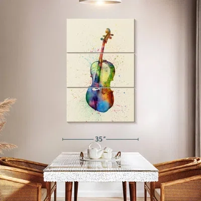 Ebern Designs Abarca Cello Abstract Watercolor I