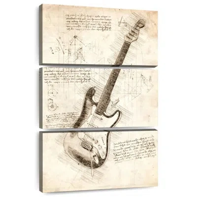 Ebern Designs Abarca Electric Guitar Blueprint In Beige
