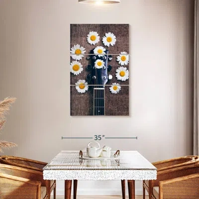 Ebern Designs Abarca Guitar And Daisy In Black