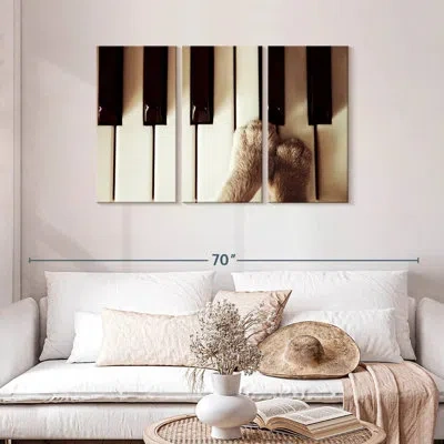 Ebern Designs Abarca Paws On Piano In Black