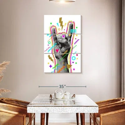 Ebern Designs Abarca Rock And Roll Hand In White