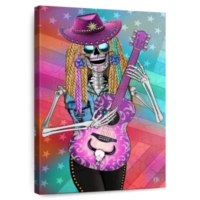 Ebern Designs Abarca Scary Underwood Country Girl Sugar Skull In Teal