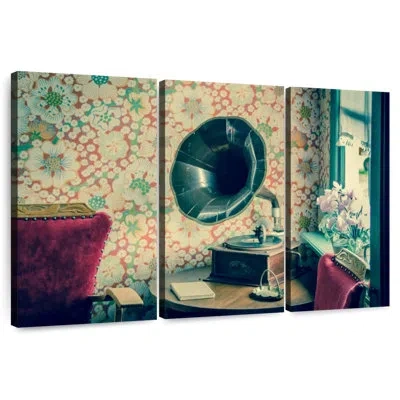 Ebern Designs Abarca Vintage Gramophone In Teal