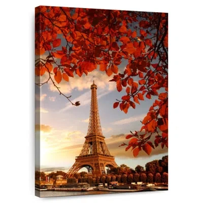 Ebern Designs Aime Autumn Sunset In Paris In Brown