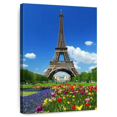 Ebern Designs Aime Eiffel Tower At Springtime In Blue