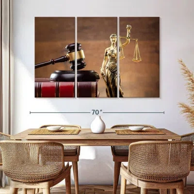 Ebern Designs Alcaraz Golden Lady Justice In Brown