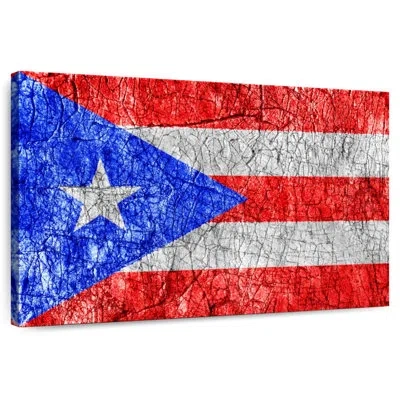 Ebern Designs Borges Textured Puerto Rico Flag In Red