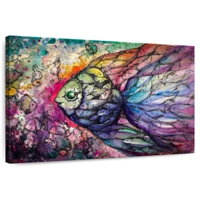 Ebern Designs Brampt Abstract Rainbow Fish