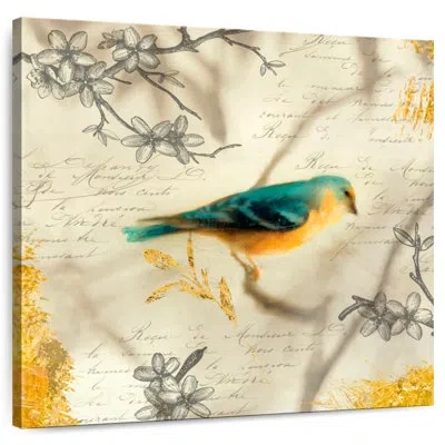 Ebern Designs Brampt Backyard Birds I In Orange