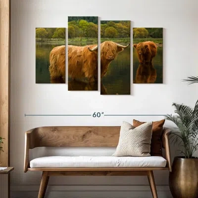 Ebern Designs Brampt Bathing Highland Cow