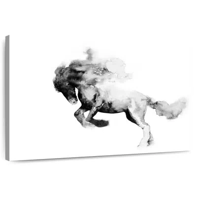 Ebern Designs Brampt Black And White Horse