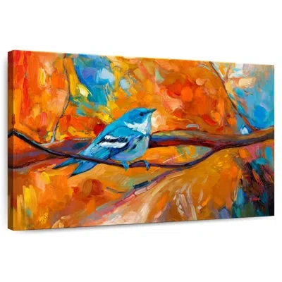 Ebern Designs Brampt Bluebird In Autumn In Orange