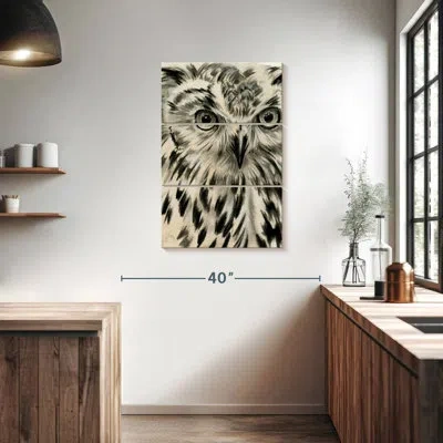 Ebern Designs Brampt Charcoal Owl I In Black