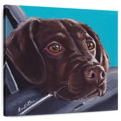 Ebern Designs Brampt Chocolate Lab In Car